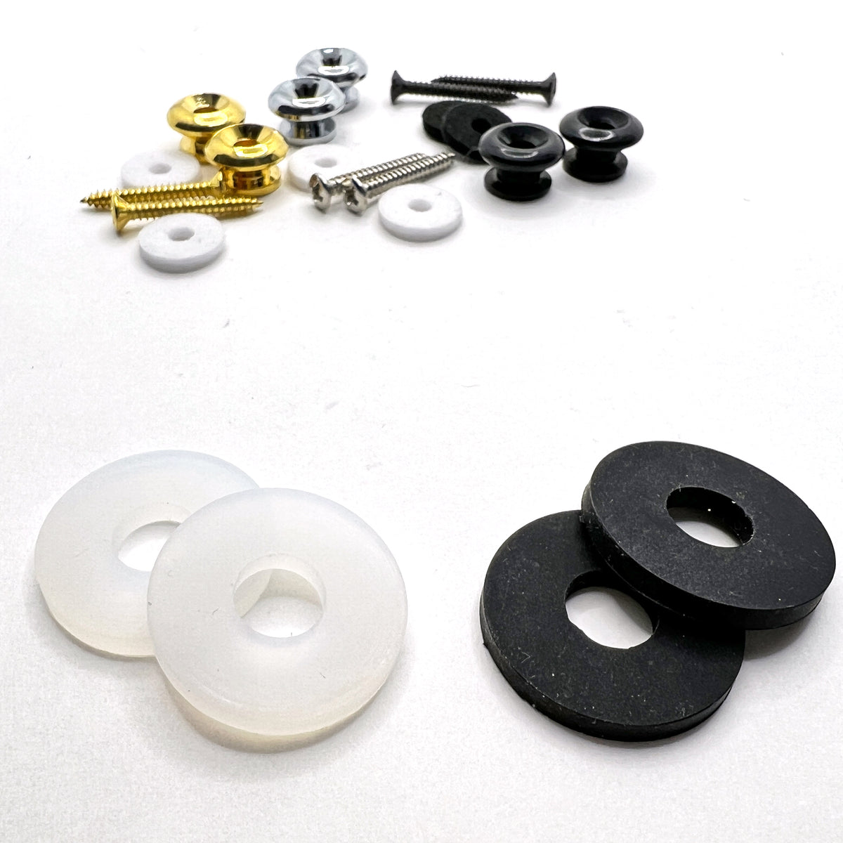 Black Rubber Strap Locks Grolsch Style Set of 2 Thompson Guitar & Thrift