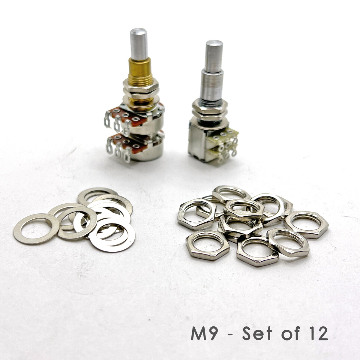 Metric Nut And Washer Kits for Potentiometers and Jacks M8 Set of 12