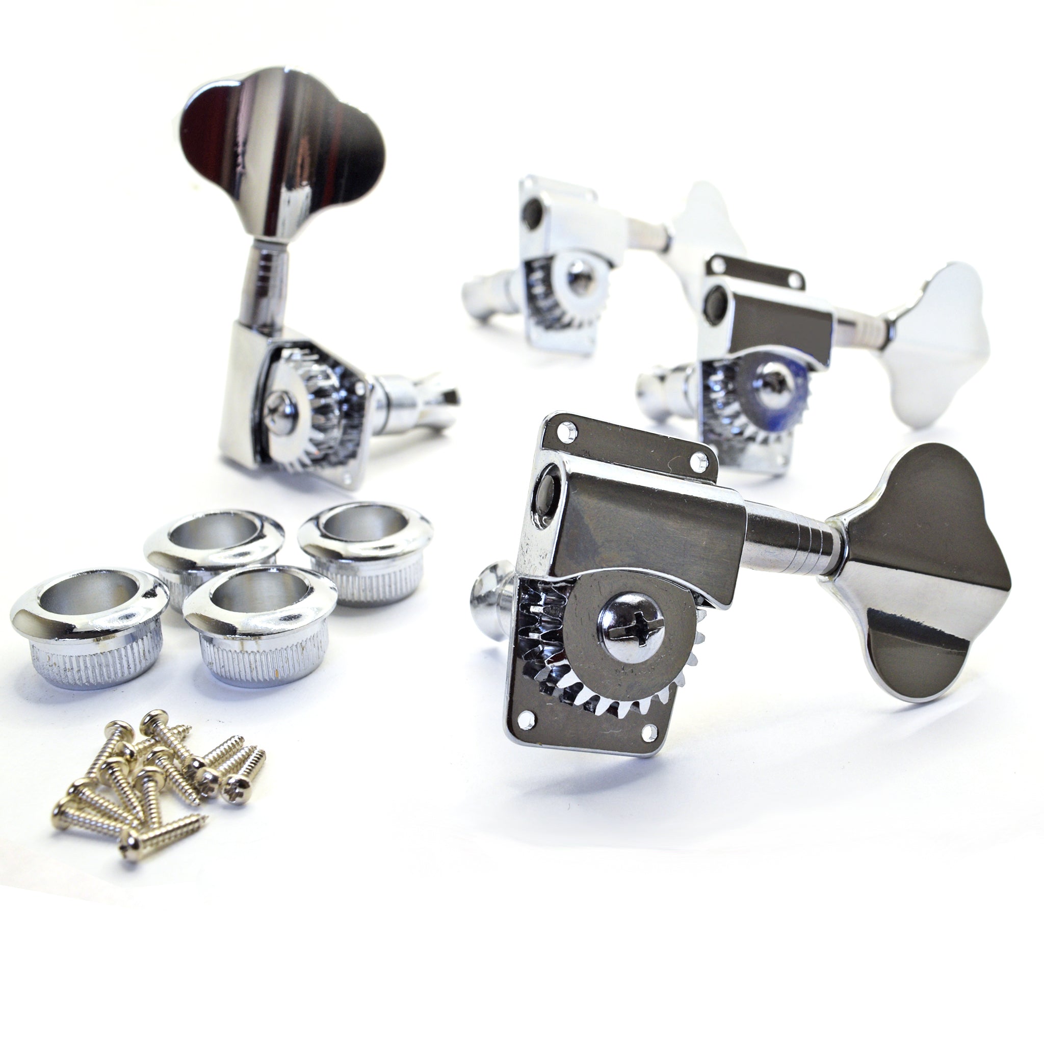 hipshot open gear locking tuners 4-In Line Thunder Series Open Gear Chrome Bass Tuners – Thompson Guitar & Thrift