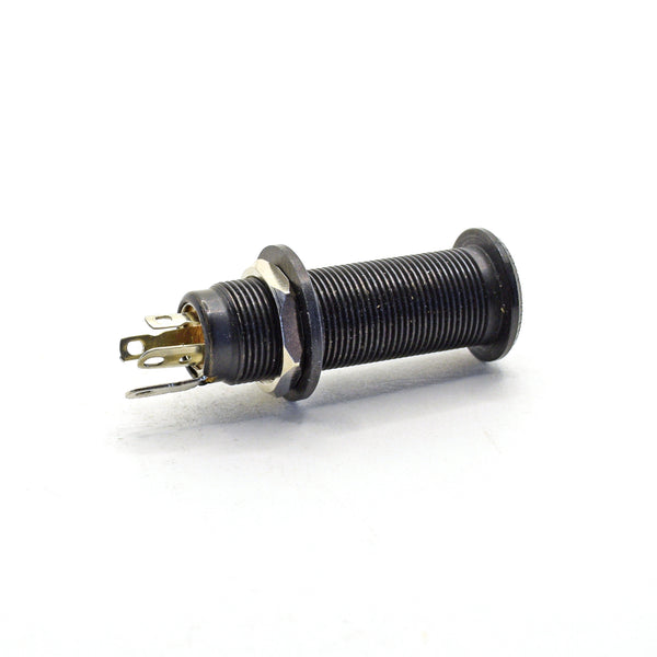 Black Long Thread Barrel Stereo Input Jack