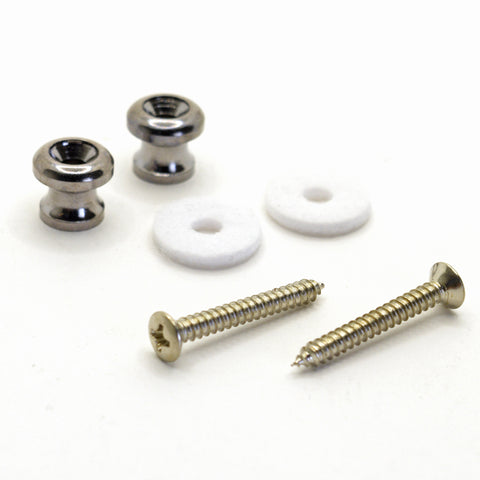Chrome Small Mushroom Head Strap Button Set of 2