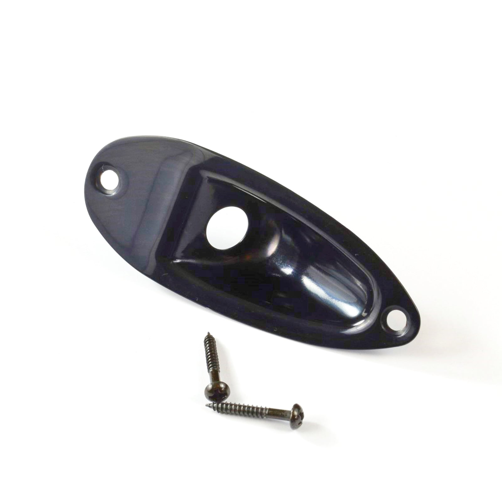 Black Strat Boat Style Recessed Jack Plate
