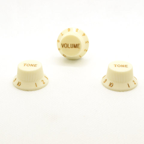 Set of Three Cream Strat Replacement Knobs
