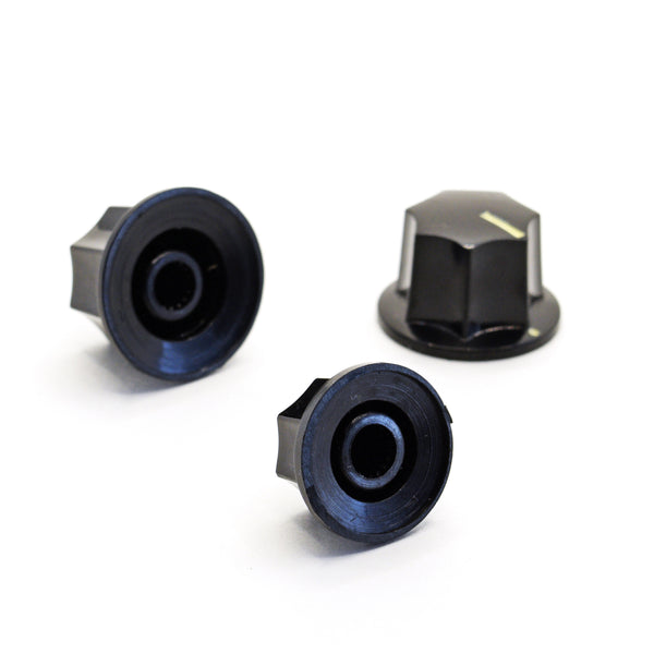 Set of 3 Jazz Bass Style Knobs Black