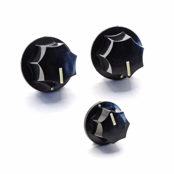 Set of 3 Jazz Bass Style Knobs Black