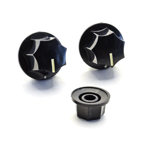 Set of 3 Jazz Bass Style Knobs Black