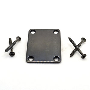 Black Neck Plate and Screws for Bass