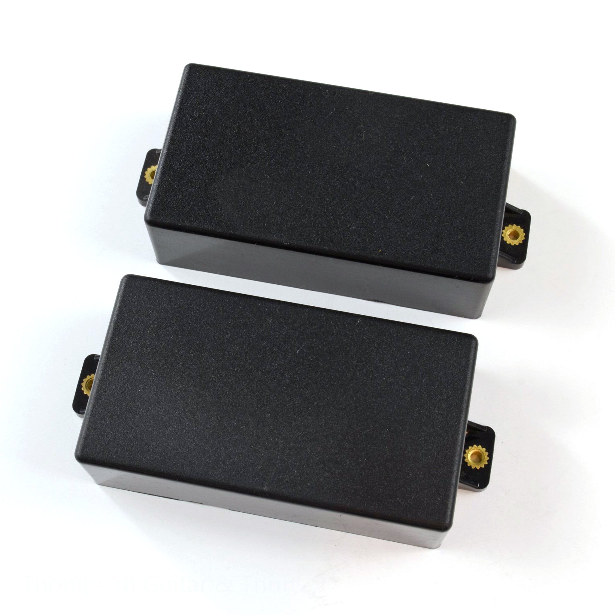Set of 2 Solid Black Plastic Humbucker Pickup Covers