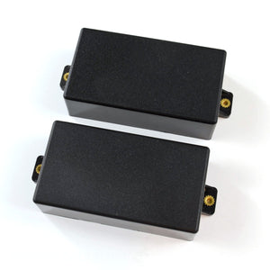 Set of 2 Solid Black Plastic Humbucker Pickup Covers