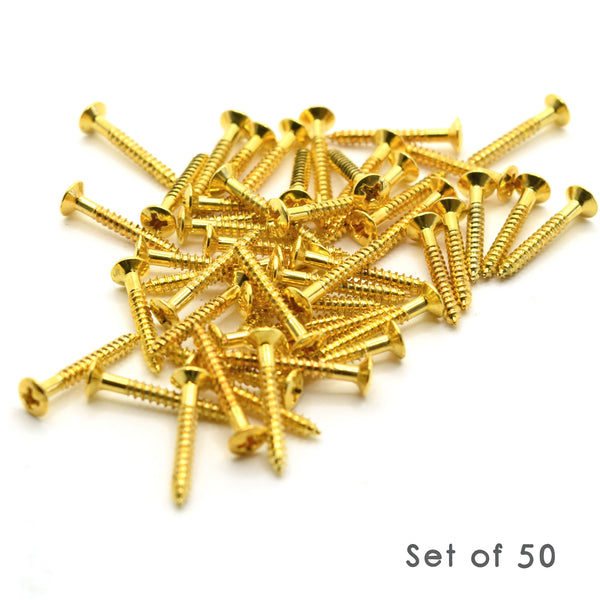 Gold Steel Humbucker Mounting Ring Screws 2mm x 15mm