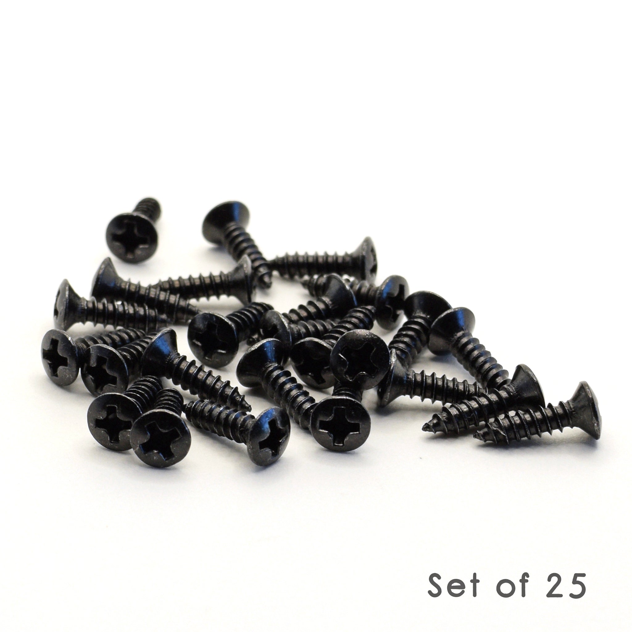 Black Steel Pickguard and Control Plate Screws 3mm x 12mm