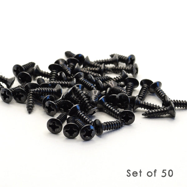 Black Steel Pickguard and Control Plate Screws 3mm x 12mm