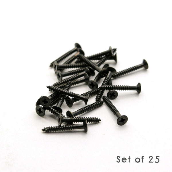 Black Steel Flat Head Humbucker Mounting Ring Screws 2mm x 15mm