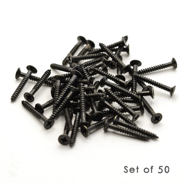 Black Steel Flat Head Humbucker Mounting Ring Screws 2mm x 15mm