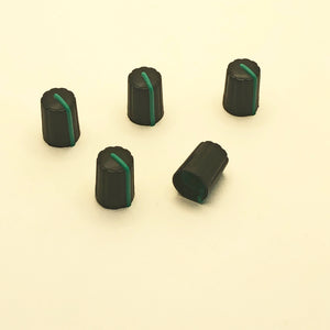 Mixing Board Knobs Black/Green 6mm Set of 5 (Closeout)