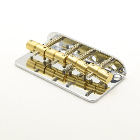 Birmingham 4 String Steel Bass Bridge in Chrome with Brass Saddles
