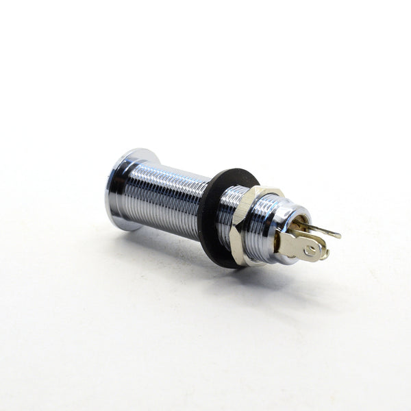 Chrome Long Thread Barrel Stereo Input Jack Set of 5