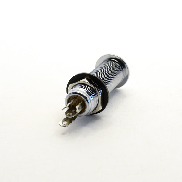 Chrome Long Thread Barrel Stereo Input Jack Set of 5