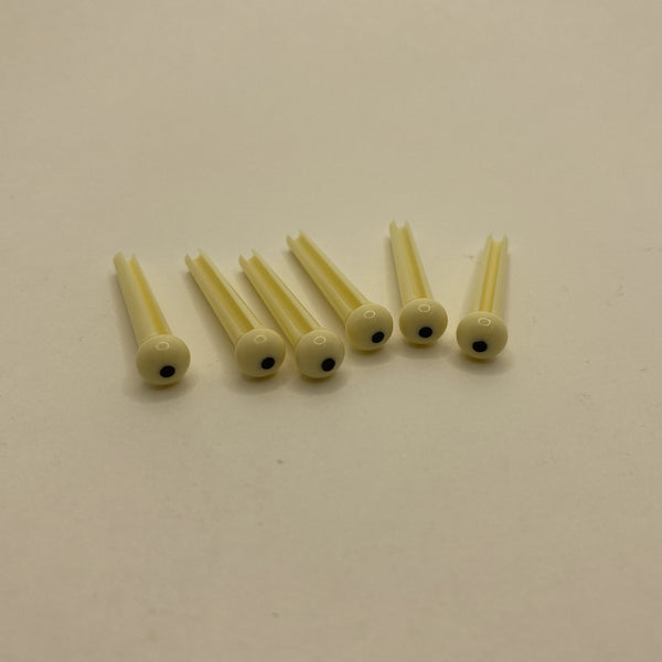 Acoustic Bridge Pins Plastic Set of 6 (NOS)