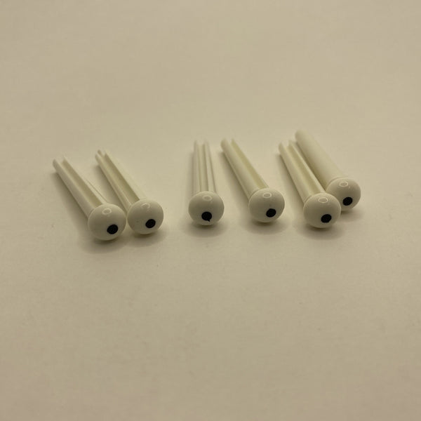 Acoustic Bridge Pins Plastic Set of 6 (NOS)