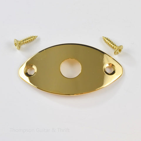 Gold Oval Football curved Jackplate with mounting screws