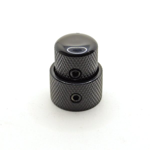 Black Stacked Dual Control Knob Concentric Set with set screw