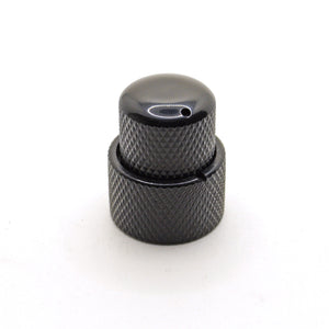 Black Stacked Dual Control Knob Concentric Set with set screw