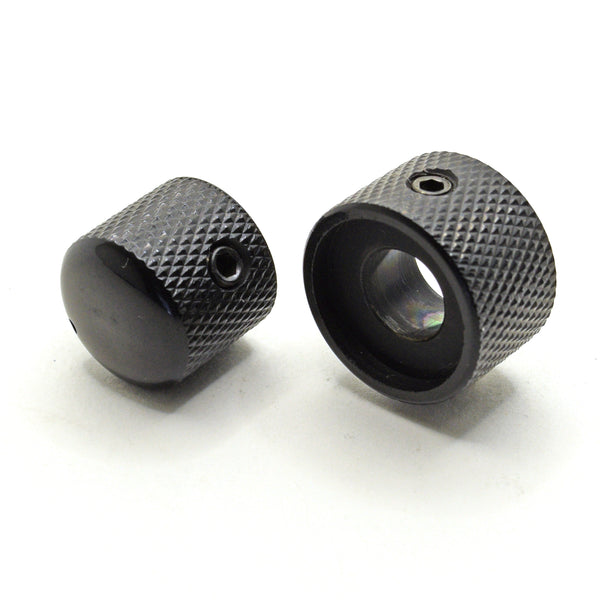 Black Stacked Dual Control Knob Concentric Set with set screw