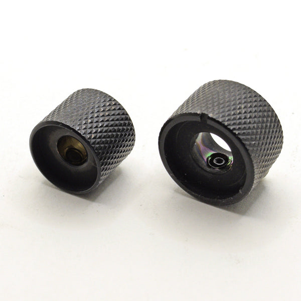 Black Stacked Dual Control Knob Concentric Set with set screw