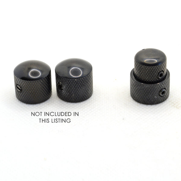 Black Stacked Dual Control Knob Concentric Set with set screw