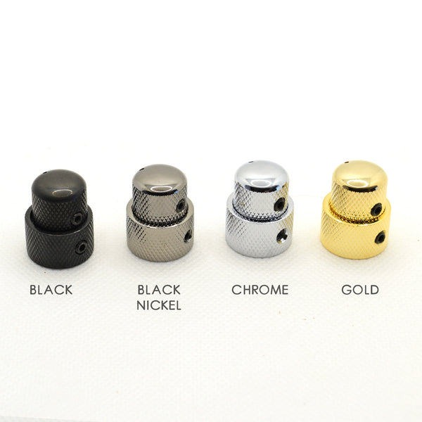 Black Stacked Dual Control Knob Concentric Set with set screw