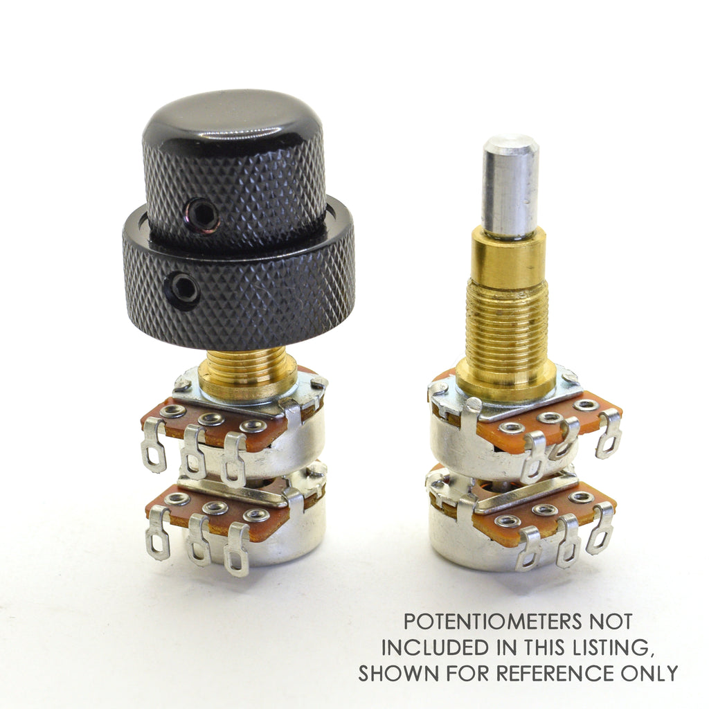 Dualee Large Black Stacked Dual Control Knob Concentric Set with set screw