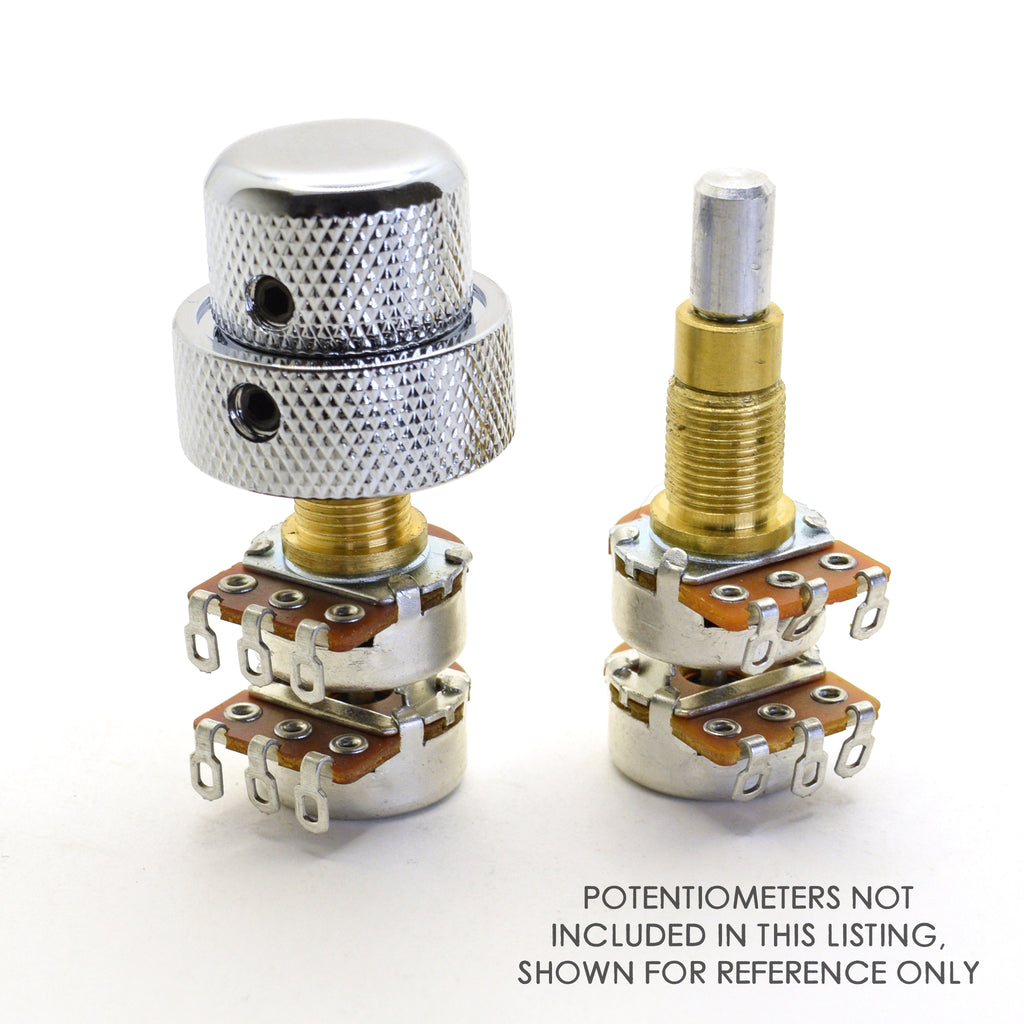 Dualee Large Chrome Stacked Dual Control Knob Concentric Set with set screw