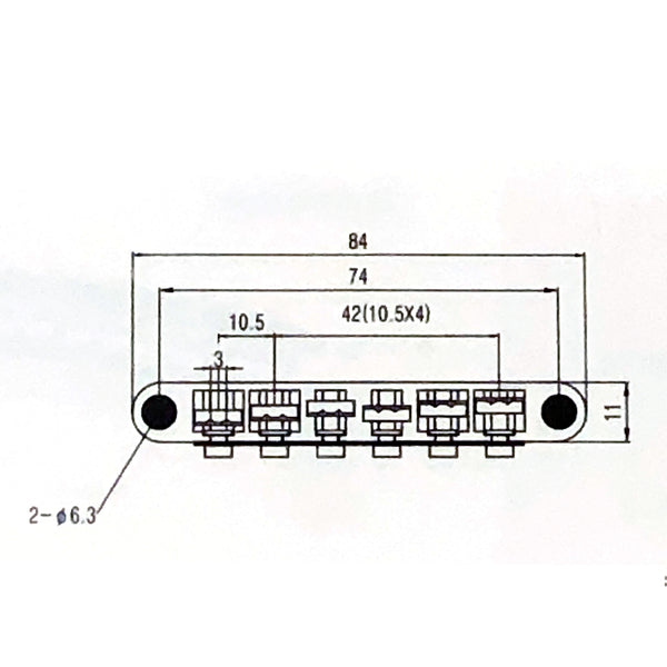 Black 12-String Tune-O-Matic Bridge