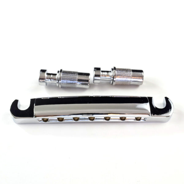 7-String Stop Tailpiece in Chrome and Black