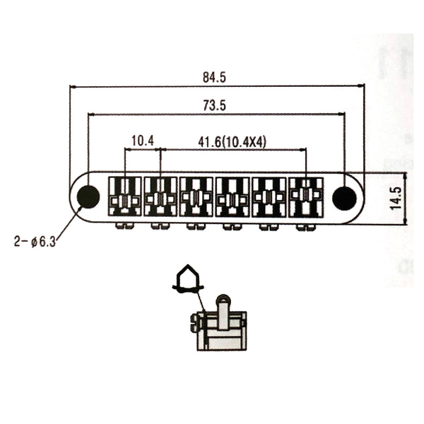 Nashville Style Tune-O-Matic Bridge with Roller Saddles