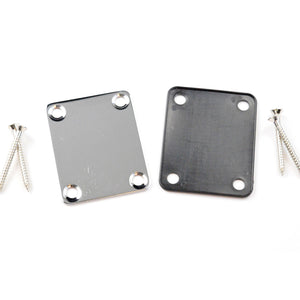 Chrome Neckplate, Gasket and Screws for Guitar