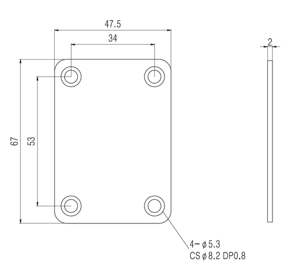 Gold Neck Plate for Bass (Blemished)