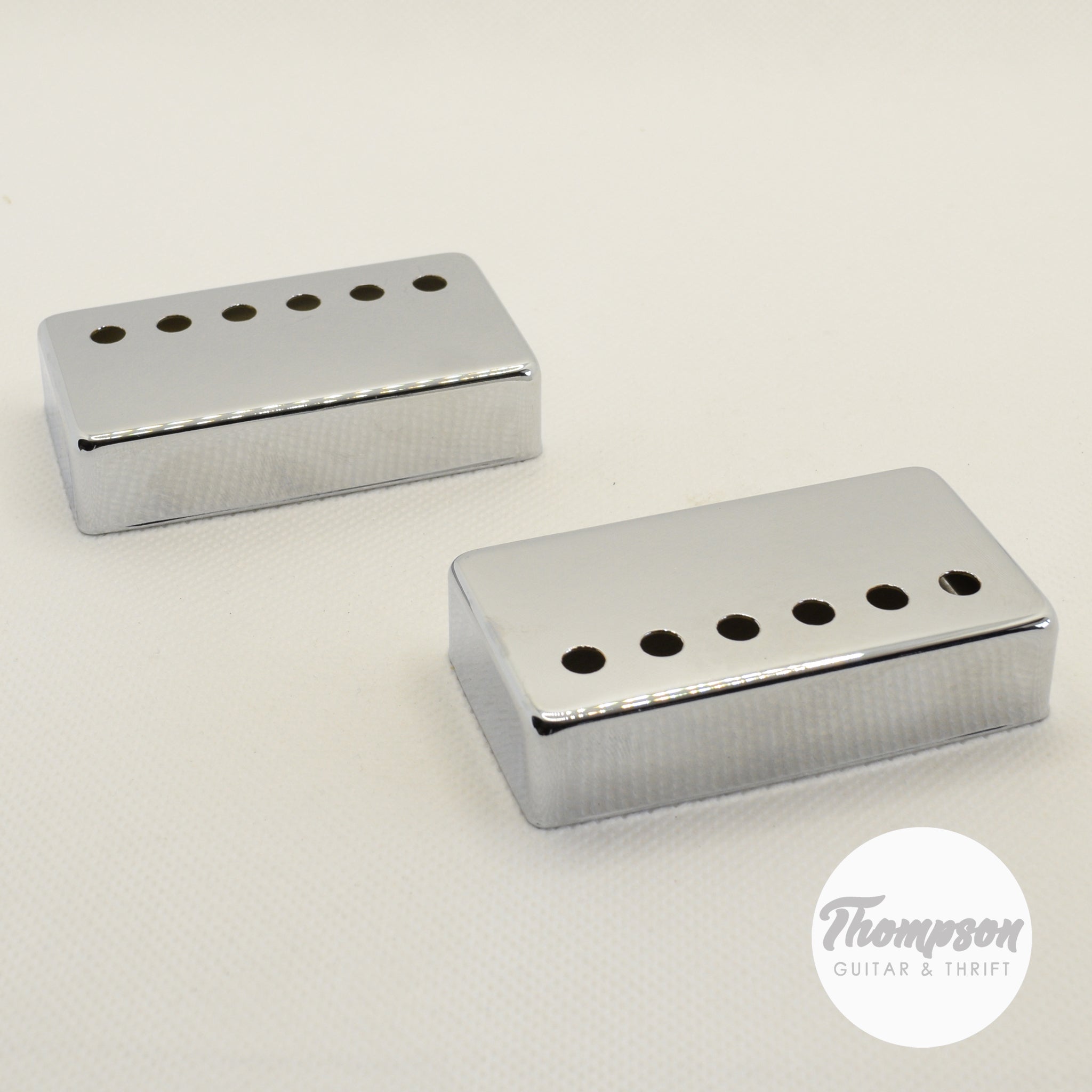 Set of 2 50mm Humbucker Pickup Covers in Chrome