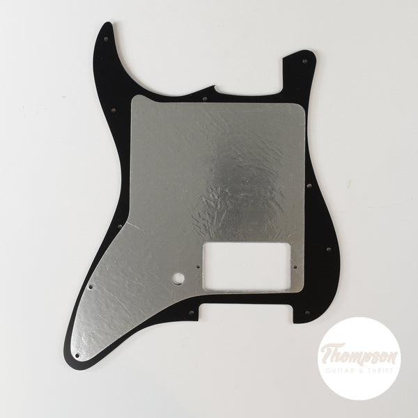 Black Strat Style Pickguard 11-Screw Single Humbucker 1-Knob 1-Ply