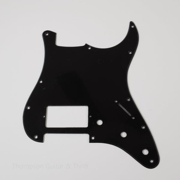 Black Strat Style Pickguard 11-Screw 1-Humbucker 3-Knob 1-Ply