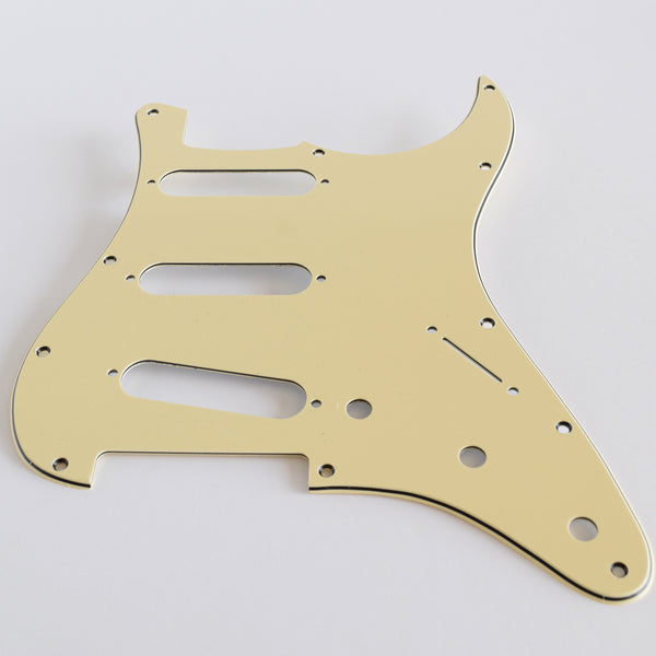 Ivory Cream Strat Style Pickguard 11-Screw SSS 3-Knob 3-Ply