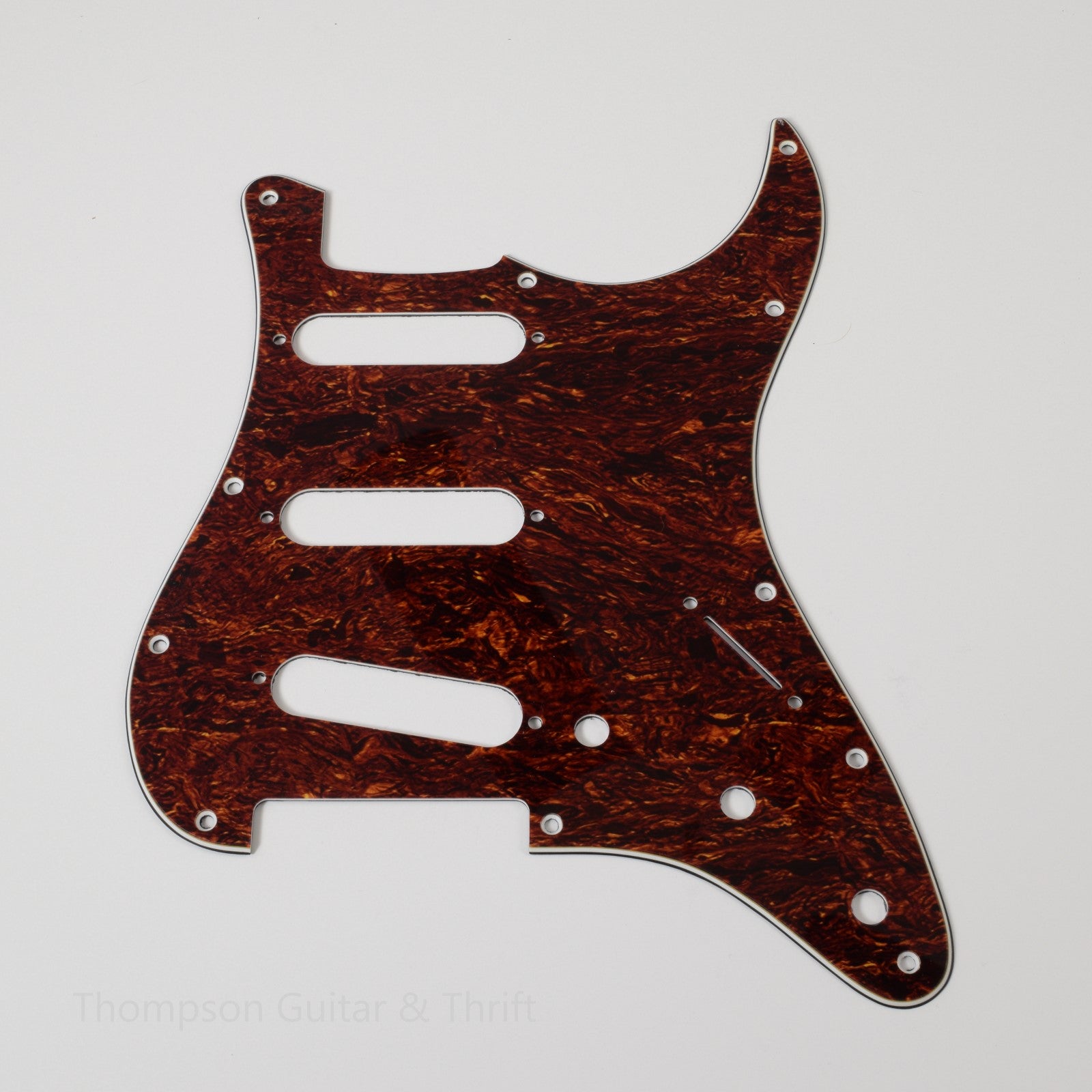 Red Tortoise Shell Strat Style Pickguard 11-Screw SSS 3-Knob 3-Ply