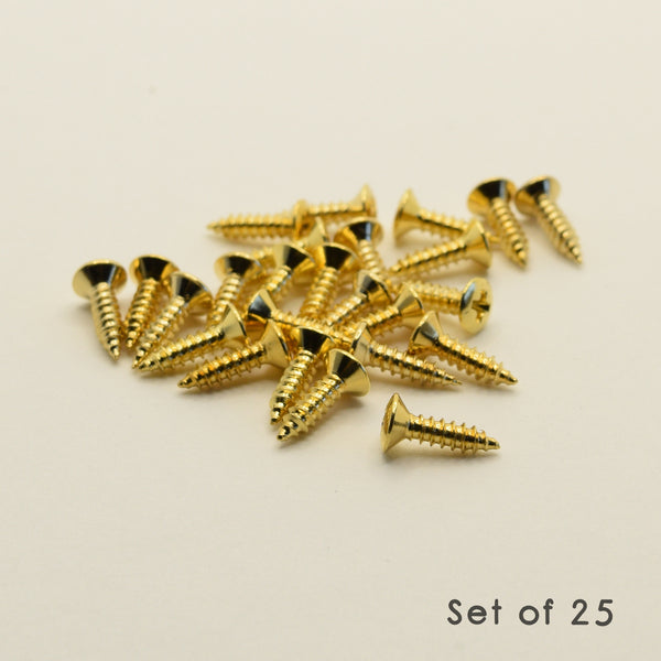 Gold Steel Pickguard Screws 2.5mm x 10mm