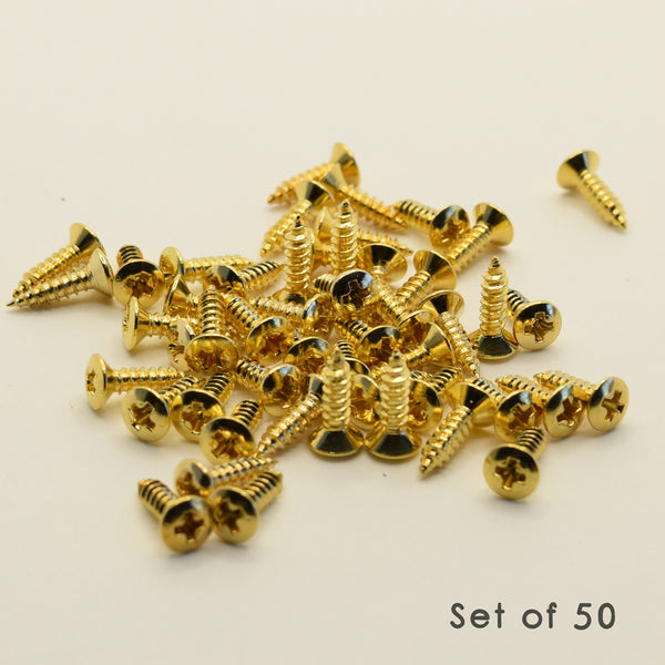 Gold Steel Pickguard Screws 2.5mm x 10mm