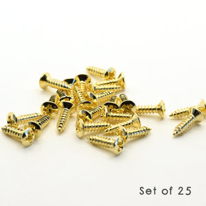 Gold Steel Pickguard and Control Plate Screws 3mm x 12mm