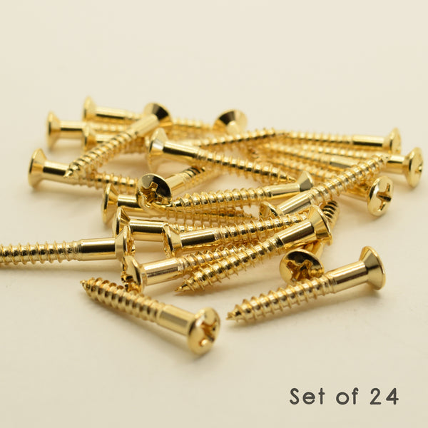 Gold Steel Tele Bridge Screws 3.5mm x 25mm