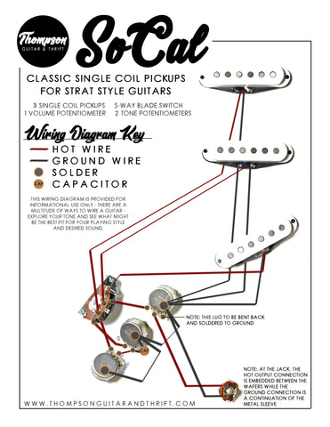 SoCal Single Coil Pickups Wiring Diagram