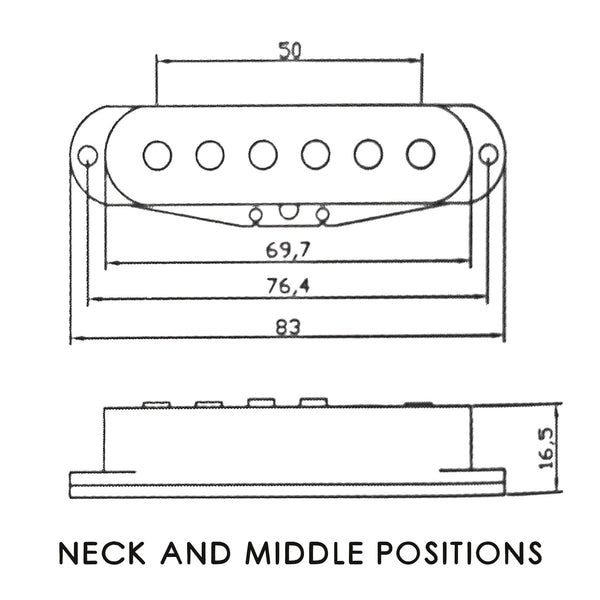 Single Coil Strat Pickup Cover Parchment - Neck and Middle Position (Closeout)