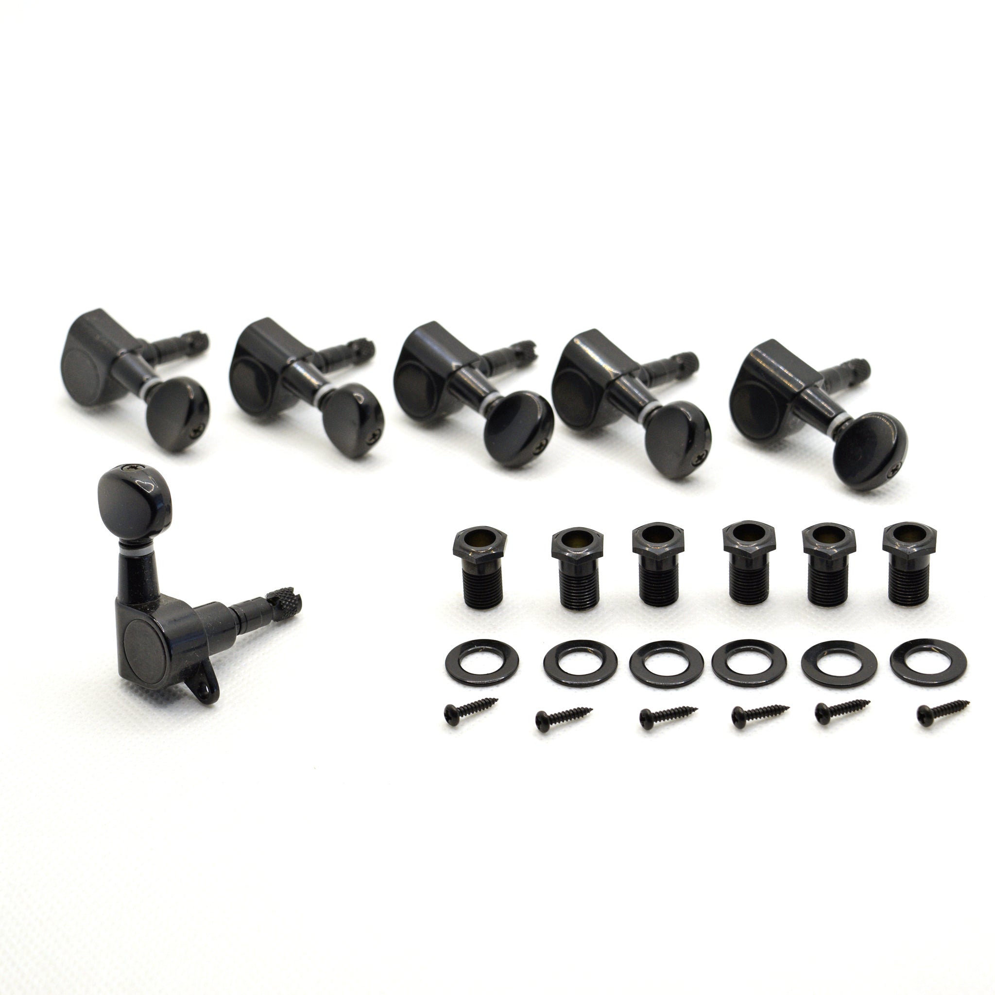 6 in line Black Proline Self Locking Tuners Set of 6